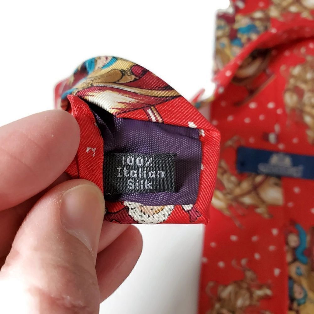 Stafford Mens Christmas Tie Vintage Santa Sleigh - Picture 4 of 6